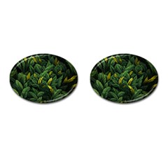 Banana leaves Cufflinks (Oval)