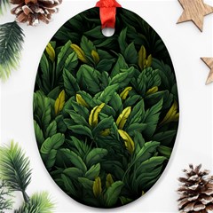 Banana Leaves Oval Ornament (two Sides) by goljakoff