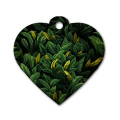 Banana leaves Dog Tag Heart (Two Sides)