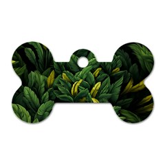 Banana leaves Dog Tag Bone (Two Sides)