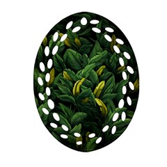 Banana leaves Oval Filigree Ornament (Two Sides)