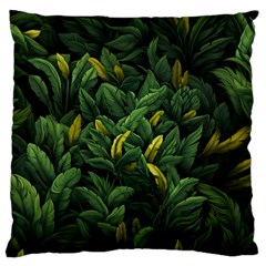 Banana Leaves Standard Premium Plush Fleece Cushion Case (one Side)