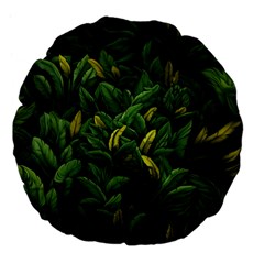 Banana leaves Large 18  Premium Flano Round Cushions