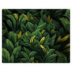 Banana leaves Premium Plush Fleece Blanket (Medium)