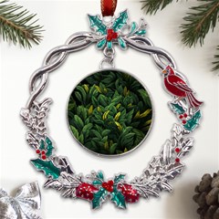 Banana leaves Metal X mas Wreath Holly leaf Ornament