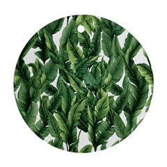 Green Banana Leaves Ornament (round) by goljakoff