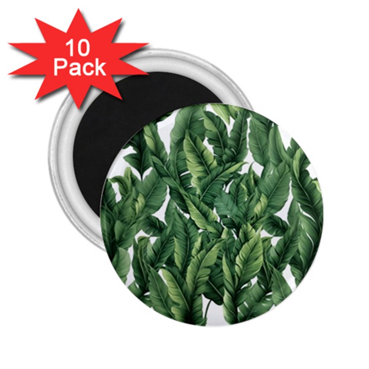 Green banana leaves 2.25  Magnets (10 pack) 