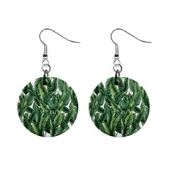 Green Banana Leaves Mini Button Earrings by goljakoff