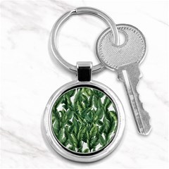 Green Banana Leaves Key Chain (round) by goljakoff