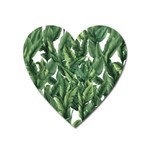 Green banana leaves Heart Magnet Front