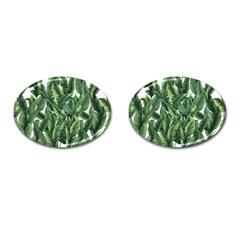 Green Banana Leaves Cufflinks (oval) by goljakoff