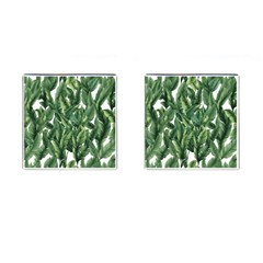 Green banana leaves Cufflinks (Square)