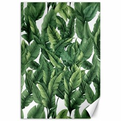 Green banana leaves Canvas 12  x 18 