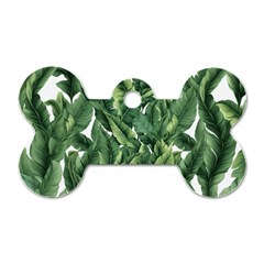 Green banana leaves Dog Tag Bone (One Side)