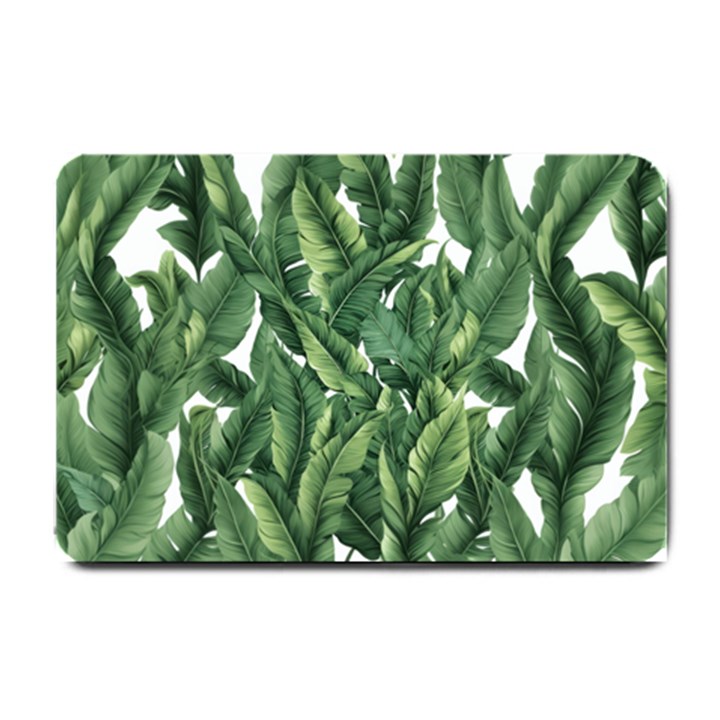 Green banana leaves Small Doormat