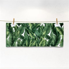 Green Banana Leaves Hand Towel by goljakoff