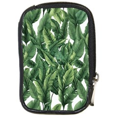 Green banana leaves Compact Camera Leather Case