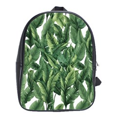 Green Banana Leaves School Bag (large) by goljakoff