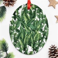 Green Banana Leaves Ornament (oval Filigree)