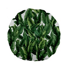 Green Banana Leaves Standard 15  Premium Round Cushions by goljakoff