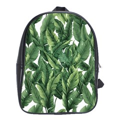 Green Banana Leaves School Bag (xl) by goljakoff