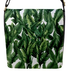 Green banana leaves Flap Closure Messenger Bag (S)