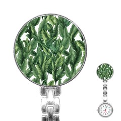 Green banana leaves Stainless Steel Nurses Watch