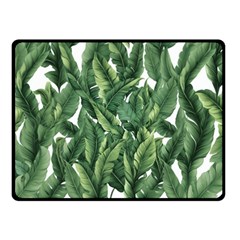 Green banana leaves Two Sides Fleece Blanket (Small)