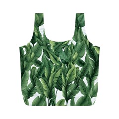 Green banana leaves Full Print Recycle Bag (M)