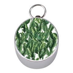 Green Banana Leaves Mini Silver Compasses by goljakoff