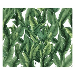 Green banana leaves Two Sides Premium Plush Fleece Blanket (Small)