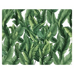 Green banana leaves Two Sides Premium Plush Fleece Blanket (Medium)