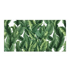 Green banana leaves Satin Wrap 35  x 70 