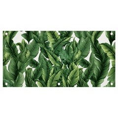 Green banana leaves Banner and Sign 4  x 2 