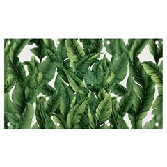 Green banana leaves Banner and Sign 7  x 4 