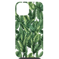 Green banana leaves iPhone 14 Black UV Print Case