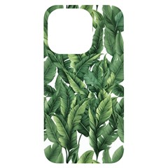 Green banana leaves iPhone 14 Pro Black UV Print Case