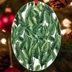 Green banana leaves UV Print Acrylic Ornament Oval Front