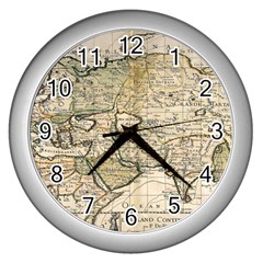 Tartaria Empire Vintage Map Wall Clock (silver) by Grandong