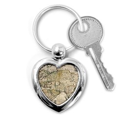 Tartaria Empire Vintage Map Key Chain (heart) by Grandong