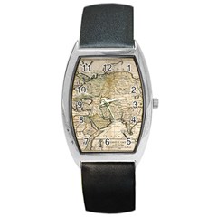 Tartaria Empire Vintage Map Barrel Style Metal Watch by Grandong