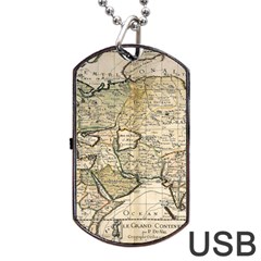 Tartaria Empire Vintage Map Dog Tag Usb Flash (one Side) by Grandong