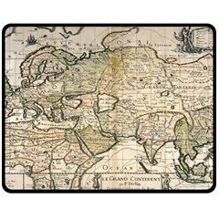 Tartaria Empire Vintage Map Two Sides Fleece Blanket (medium) by Grandong