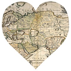 Tartaria Empire Vintage Map Wooden Puzzle Heart by Grandong