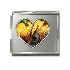 City Light Sky Landmark Painting Mega Link Heart Italian Charm (18mm) by Cemarart