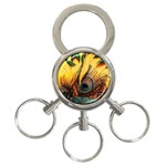 City Light Sky Landmark Painting 3-Ring Key Chain Front