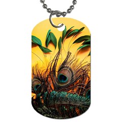 City Light Sky Landmark Painting Dog Tag (one Side) by Cemarart