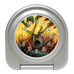 City Light Sky Landmark Painting Travel Alarm Clock by Cemarart