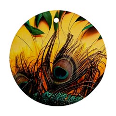 City Light Sky Landmark Painting Round Ornament (two Sides) by Cemarart