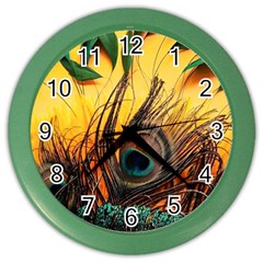 City Light Sky Landmark Painting Color Wall Clock by Cemarart